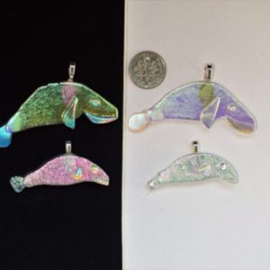 Manatee Dichroic Glass Pendant 2 Sizes