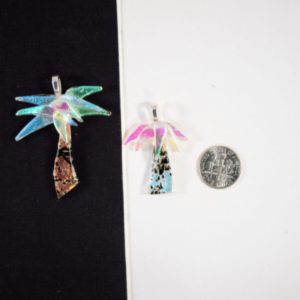 Dichroic Glass Palm Tree Pendant 2 Sizes