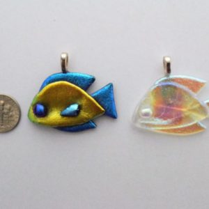 Reef Fish Dichroic Glass Pendant - Clear