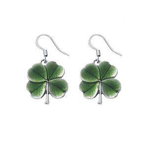 Lucky 4 Leaf Clover Dangle Earrings