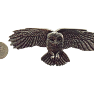 Owl in Flight Pewter Hair Clip/Barrette