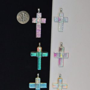 Dichroic glass assorted crosses