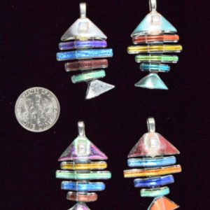 four medium clear bonefish pendants