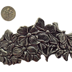 Dogwood Pewter Hair Clip/Barrette 80mm