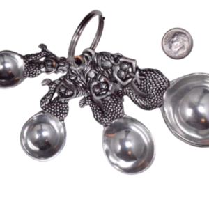 Pewter mermaid measuring spoon set