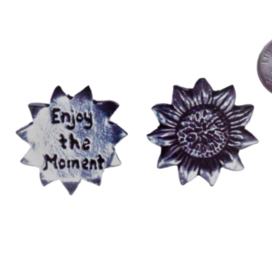 Sunflower Enjoy the Moment Pewter Pocket Token