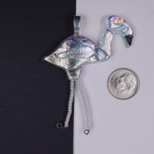 Flamingo glass pendant