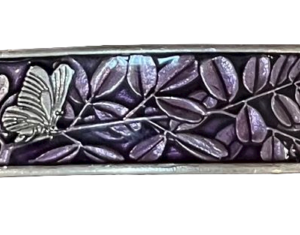 Purple Butterfly & Bee Pewter Hair Clip/Barrette