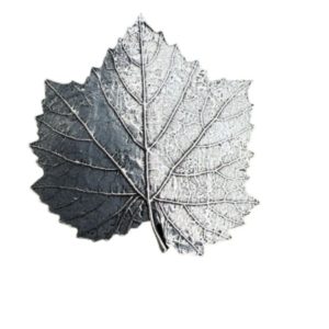 Pewter leaf small hair clip
