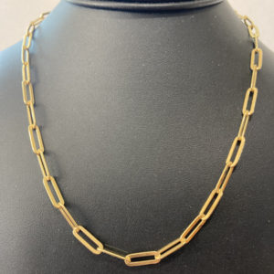 18 inch gold paper clip chain