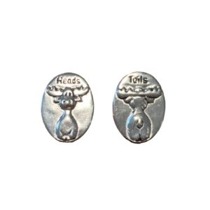 Heads or Tails - Moose Pewter Pocket Token
