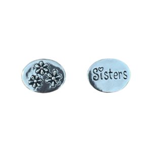 Flowers-Sister Pewter Pocket Token