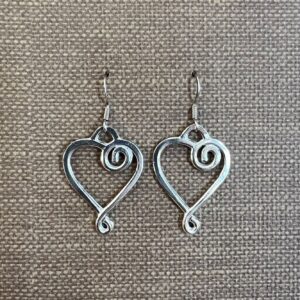 Eternal Love Heart Swirl Pewter Earrings