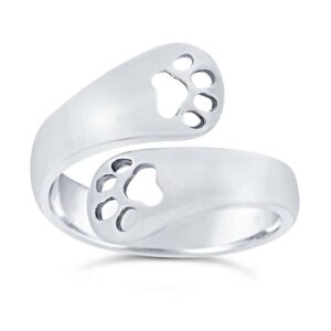 Sterling silver adjustable paw ring