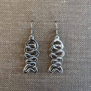 Whimsical Currents Swirly Fish Dangle Earrings