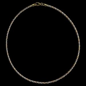 Sophisticated Twisted Chain Necklace – Two-Tone Silver & Gold Vermeil