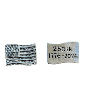 pewter American flag 250th anniversary 1776-2026 charm set